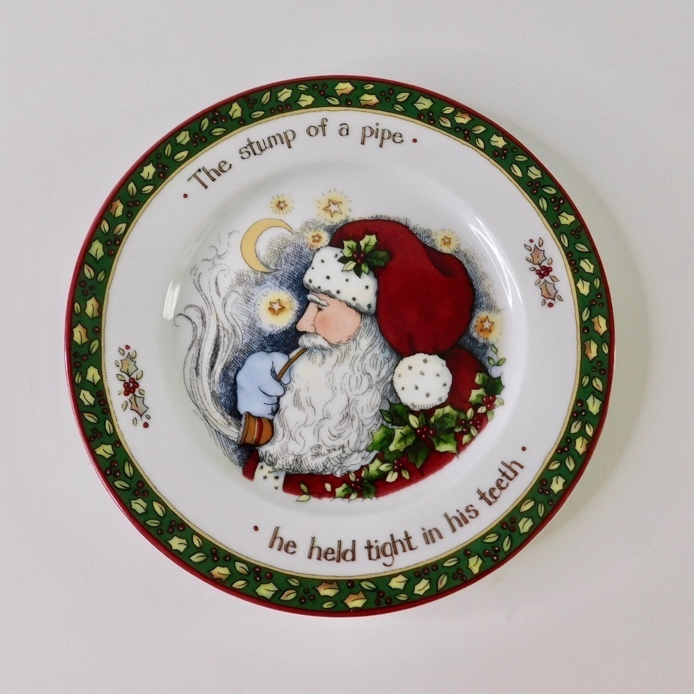 A CHRISTMAS STORY by Susan Winget Salad Dessert Plate‎ 8.25" The Stump Of a Pipe